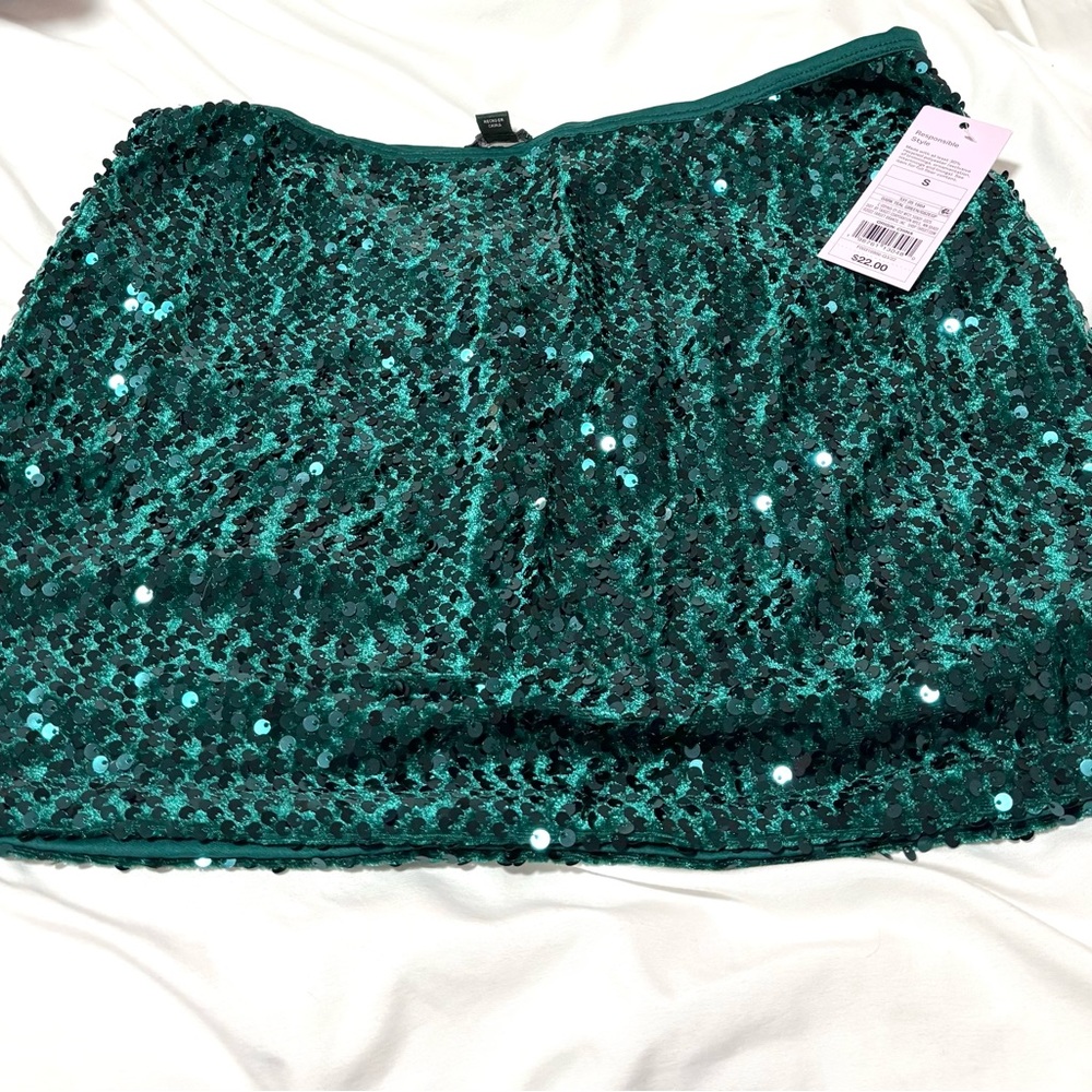 Wild fable green sequin mini skirt